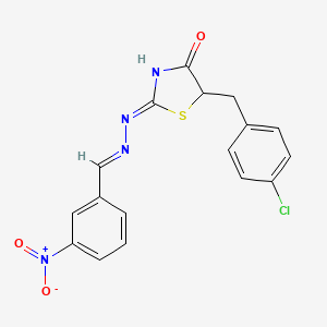 molecular formula C17H13ClN4O3S B6088081 3-nitrobenzaldehyde [5-(4-chlorobenzyl)-4-oxo-1,3-thiazolidin-2-ylidene]hydrazone 