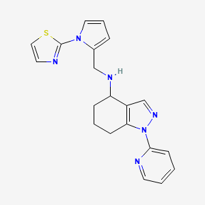 molecular formula C20H20N6S B6088100 1-(2-pyridinyl)-N-{[1-(1,3-thiazol-2-yl)-1H-pyrrol-2-yl]methyl}-4,5,6,7-tetrahydro-1H-indazol-4-amine 