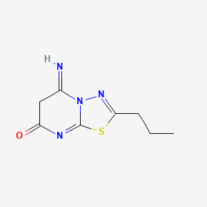 molecular formula C8H10N4OS B6088120 5-imino-2-propyl-5,6-dihydro-7H-[1,3,4]thiadiazolo[3,2-a]pyrimidin-7-one 