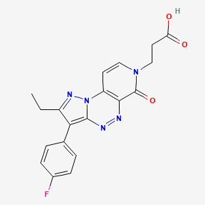 molecular formula C19H16FN5O3 B6088131 3-[2-ethyl-3-(4-fluorophenyl)-6-oxopyrazolo[5,1-c]pyrido[4,3-e][1,2,4]triazin-7(6H)-yl]propanoic acid 
