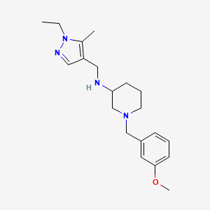 molecular formula C20H30N4O B6088162 N-[(1-ethyl-5-methyl-1H-pyrazol-4-yl)methyl]-1-(3-methoxybenzyl)-3-piperidinamine 