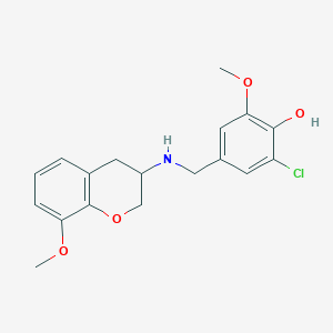 molecular formula C18H20ClNO4 B6088168 2-chloro-6-methoxy-4-{[(8-methoxy-3,4-dihydro-2H-chromen-3-yl)amino]methyl}phenol 