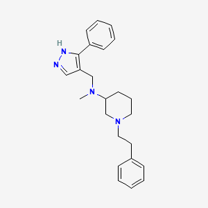molecular formula C24H30N4 B6088169 N-methyl-1-(2-phenylethyl)-N-[(3-phenyl-1H-pyrazol-4-yl)methyl]-3-piperidinamine 