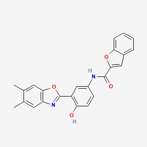 molecular formula C24H18N2O4 B6088178 N-[3-(5,6-dimethyl-1,3-benzoxazol-2-yl)-4-hydroxyphenyl]-1-benzofuran-2-carboxamide 