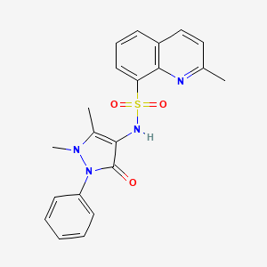 molecular formula C21H20N4O3S B6088205 N-(1,5-dimethyl-3-oxo-2-phenyl-2,3-dihydro-1H-pyrazol-4-yl)-2-methyl-8-quinolinesulfonamide 