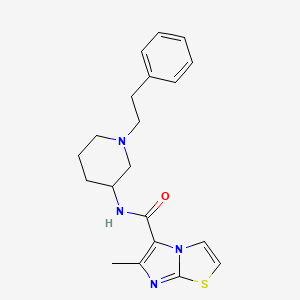 molecular formula C20H24N4OS B6088230 6-methyl-N-[1-(2-phenylethyl)-3-piperidinyl]imidazo[2,1-b][1,3]thiazole-5-carboxamide 