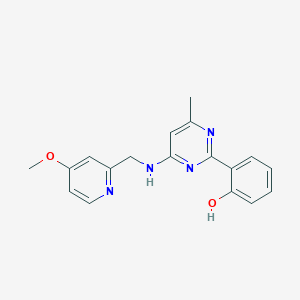 molecular formula C18H18N4O2 B6088269 2-(4-{[(4-methoxypyridin-2-yl)methyl]amino}-6-methylpyrimidin-2-yl)phenol 