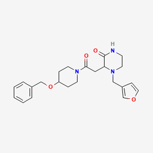 molecular formula C23H29N3O4 B6088282 3-{2-[4-(benzyloxy)-1-piperidinyl]-2-oxoethyl}-4-(3-furylmethyl)-2-piperazinone 