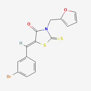 molecular formula C15H10BrNO2S2 B6088290 5-(3-bromobenzylidene)-3-(2-furylmethyl)-2-thioxo-1,3-thiazolidin-4-one 