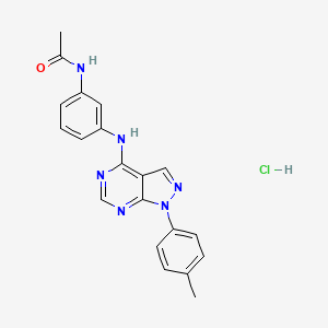 molecular formula C20H19ClN6O B6088309 N-(3-{[1-(4-methylphenyl)-1H-pyrazolo[3,4-d]pyrimidin-4-yl]amino}phenyl)acetamide hydrochloride 