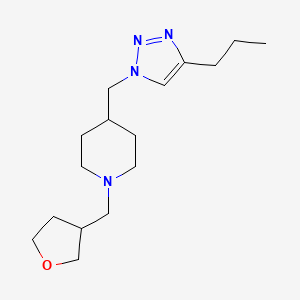 molecular formula C16H28N4O B6088327 4-[(4-propyl-1H-1,2,3-triazol-1-yl)methyl]-1-(tetrahydro-3-furanylmethyl)piperidine trifluoroacetate 