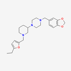 molecular formula C24H33N3O3 B6088330 1-(1,3-benzodioxol-5-ylmethyl)-4-{1-[(5-ethyl-2-furyl)methyl]-3-piperidinyl}piperazine 