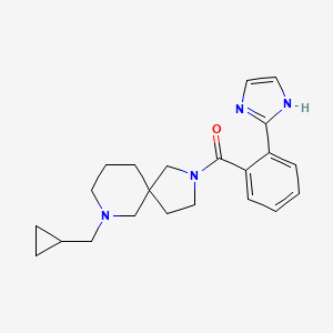 molecular formula C22H28N4O B6088344 7-(cyclopropylmethyl)-2-[2-(1H-imidazol-2-yl)benzoyl]-2,7-diazaspiro[4.5]decane 