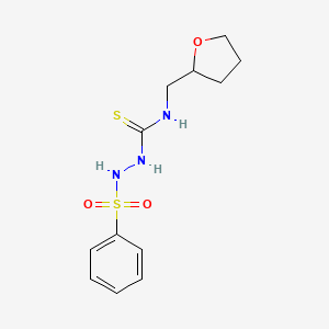 molecular formula C12H17N3O3S2 B6088352 2-(phenylsulfonyl)-N-(tetrahydro-2-furanylmethyl)hydrazinecarbothioamide 