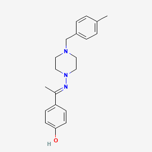 molecular formula C20H25N3O B6088366 4-{N-[4-(4-methylbenzyl)-1-piperazinyl]ethanimidoyl}phenol 