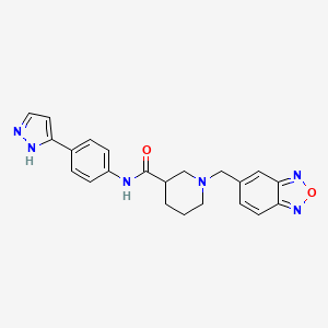 molecular formula C22H22N6O2 B6088372 1-(2,1,3-benzoxadiazol-5-ylmethyl)-N-[4-(1H-pyrazol-5-yl)phenyl]-3-piperidinecarboxamide 