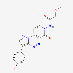 molecular formula C18H15FN6O3 B6088378 N-[3-(4-fluorophenyl)-2-methyl-6-oxopyrazolo[5,1-c]pyrido[4,3-e][1,2,4]triazin-7(6H)-yl]-2-methoxyacetamide 