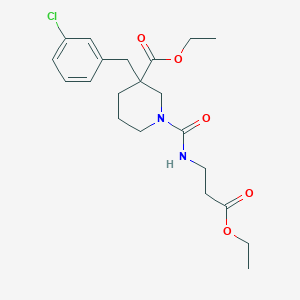ethyl 3-(3-chlorobenzyl)-1-{[(3-ethoxy-3-oxopropyl)amino]carbonyl}-3-piperidinecarboxylate