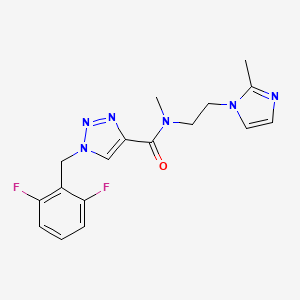 molecular formula C17H18F2N6O B6088388 1-(2,6-difluorobenzyl)-N-methyl-N-[2-(2-methyl-1H-imidazol-1-yl)ethyl]-1H-1,2,3-triazole-4-carboxamide 