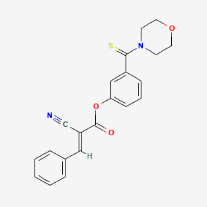 molecular formula C21H18N2O3S B6088392 3-(4-morpholinylcarbonothioyl)phenyl 2-cyano-3-phenylacrylate 