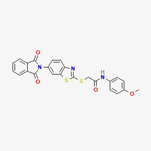 molecular formula C24H17N3O4S2 B6088404 2-{[6-(1,3-dioxo-1,3-dihydro-2H-isoindol-2-yl)-1,3-benzothiazol-2-yl]thio}-N-(4-methoxyphenyl)acetamide 