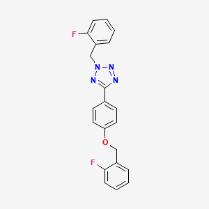 molecular formula C21H16F2N4O B6088417 2-(2-fluorobenzyl)-5-{4-[(2-fluorobenzyl)oxy]phenyl}-2H-tetrazole 