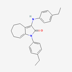 molecular formula C25H28N2O B6088424 1-(4-ethylphenyl)-3-[(4-ethylphenyl)amino]-4,5,6,7-tetrahydrocyclohepta[b]pyrrol-2(1H)-one 