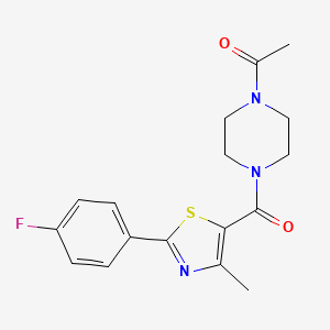 molecular formula C17H18FN3O2S B6088443 1-acetyl-4-{[2-(4-fluorophenyl)-4-methyl-1,3-thiazol-5-yl]carbonyl}piperazine 