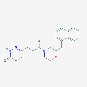 molecular formula C22H25N3O3 B6088456 6-{3-[2-(1-naphthylmethyl)-4-morpholinyl]-3-oxopropyl}-4,5-dihydro-3(2H)-pyridazinone 