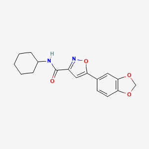 molecular formula C17H18N2O4 B6088471 5-(1,3-benzodioxol-5-yl)-N-cyclohexyl-3-isoxazolecarboxamide 