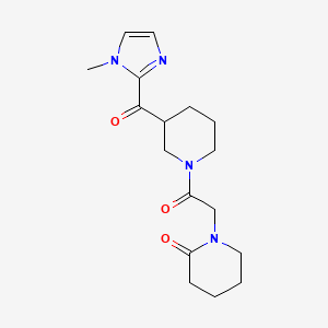 molecular formula C17H24N4O3 B6088478 1-(2-{3-[(1-methyl-1H-imidazol-2-yl)carbonyl]-1-piperidinyl}-2-oxoethyl)-2-piperidinone 