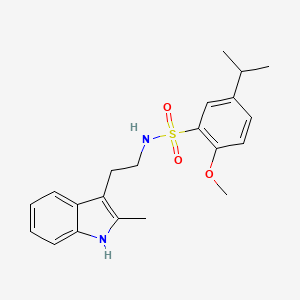 molecular formula C21H26N2O3S B6088485 5-isopropyl-2-methoxy-N-[2-(2-methyl-1H-indol-3-yl)ethyl]benzenesulfonamide 
