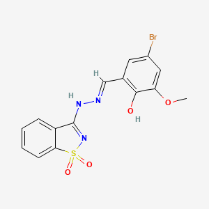 5-bromo-2-hydroxy-3-methoxybenzaldehyde (1,1-dioxido-1,2-benzisothiazol-3-yl)hydrazone