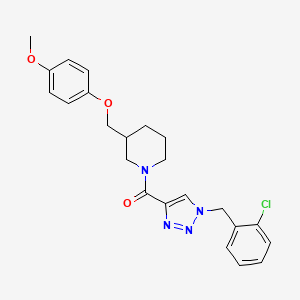 molecular formula C23H25ClN4O3 B6088511 1-{[1-(2-chlorobenzyl)-1H-1,2,3-triazol-4-yl]carbonyl}-3-[(4-methoxyphenoxy)methyl]piperidine 