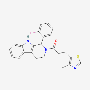 molecular formula C24H22FN3OS B6088541 1-(2-fluorophenyl)-2-[3-(4-methyl-1,3-thiazol-5-yl)propanoyl]-2,3,4,9-tetrahydro-1H-beta-carboline 