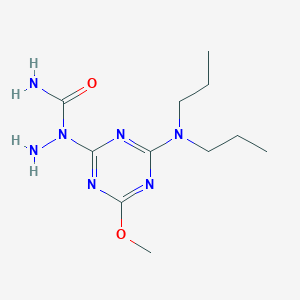 molecular formula C11H21N7O2 B6088553 1-[4-(dipropylamino)-6-methoxy-1,3,5-triazin-2-yl]hydrazinecarboxamide 