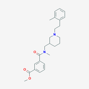molecular formula C25H32N2O3 B6088583 methyl 3-{[methyl({1-[2-(2-methylphenyl)ethyl]-3-piperidinyl}methyl)amino]carbonyl}benzoate 