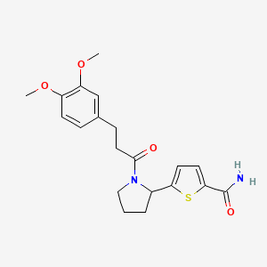 molecular formula C20H24N2O4S B6088587 5-{1-[3-(3,4-dimethoxyphenyl)propanoyl]-2-pyrrolidinyl}-2-thiophenecarboxamide 