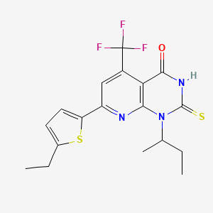 molecular formula C18H18F3N3OS2 B6088596 1-sec-butyl-7-(5-ethyl-2-thienyl)-2-mercapto-5-(trifluoromethyl)pyrido[2,3-d]pyrimidin-4(1H)-one 