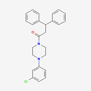 molecular formula C25H25ClN2O B6088616 1-(3-chlorophenyl)-4-(3,3-diphenylpropanoyl)piperazine 