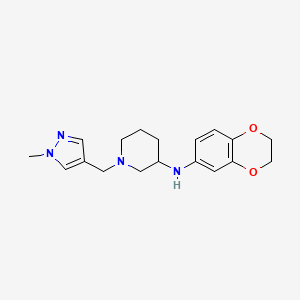 molecular formula C18H24N4O2 B6088627 N-(2,3-dihydro-1,4-benzodioxin-6-yl)-1-[(1-methyl-1H-pyrazol-4-yl)methyl]-3-piperidinamine 