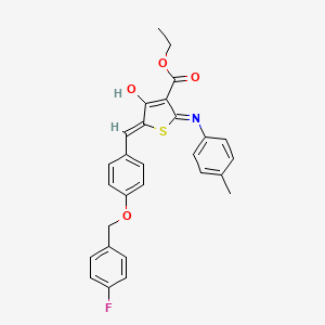 ethyl 5-{4-[(4-fluorobenzyl)oxy]benzylidene}-2-[(4-methylphenyl)amino]-4-oxo-4,5-dihydro-3-thiophenecarboxylate