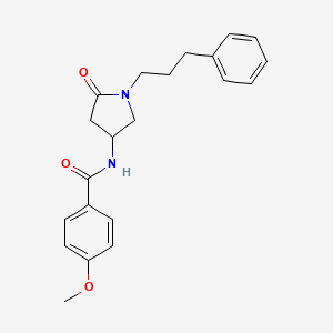 molecular formula C21H24N2O3 B6088640 4-methoxy-N-[5-oxo-1-(3-phenylpropyl)-3-pyrrolidinyl]benzamide 