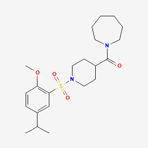 molecular formula C22H34N2O4S B6088651 1-({1-[(5-isopropyl-2-methoxyphenyl)sulfonyl]-4-piperidinyl}carbonyl)azepane 