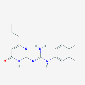 molecular formula C16H21N5O B6088658 N-(3,4-dimethylphenyl)-N'-(6-oxo-4-propyl-1,6-dihydro-2-pyrimidinyl)guanidine 