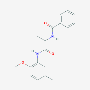 molecular formula C18H20N2O3 B6088695 N-{2-[(2-methoxy-5-methylphenyl)amino]-1-methyl-2-oxoethyl}benzamide 