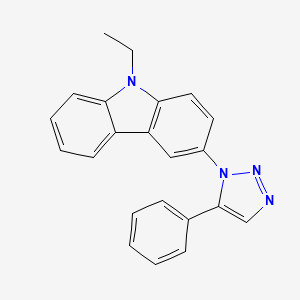 molecular formula C22H18N4 B608871 9-Ethyl-3-(5-phenyl-1H-1,2,3-triazol-1-yl)-9H-carbazole CAS No. 2097938-73-1