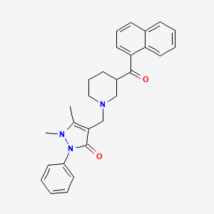 molecular formula C28H29N3O2 B6088762 1,5-dimethyl-4-{[3-(1-naphthoyl)-1-piperidinyl]methyl}-2-phenyl-1,2-dihydro-3H-pyrazol-3-one 