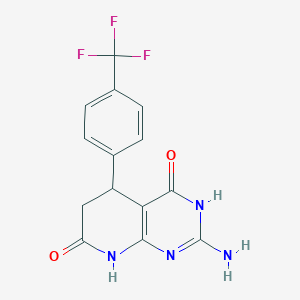 molecular formula C14H11F3N4O2 B6088773 2-amino-5-[4-(trifluoromethyl)phenyl]-5,8-dihydropyrido[2,3-d]pyrimidine-4,7(3H,6H)-dione 