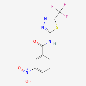 molecular formula C10H5F3N4O3S B6088778 3-硝基-N-[5-(三氟甲基)-1,3,4-噻二唑-2-基]苯甲酰胺 